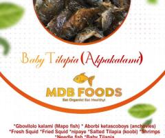 Fried baby tilapia (akpakalami)